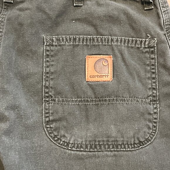 Men's VTG Carhartt Duck Canvas Shorts SZ 38x7 Moss Green USA Made B135 MOS - Picture 6 of 7